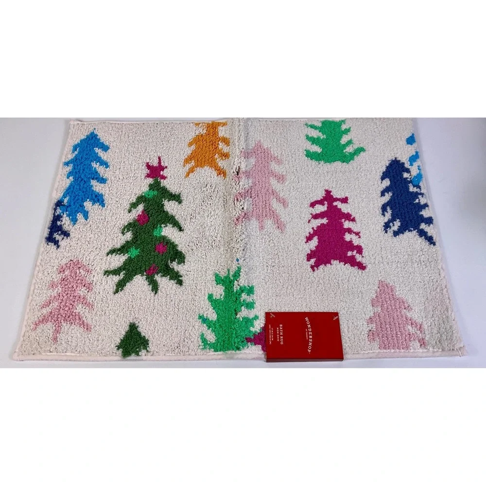 Wondershop‎ at Target Bath Rug Non Skid Christmas Trees Multi Color 17x24